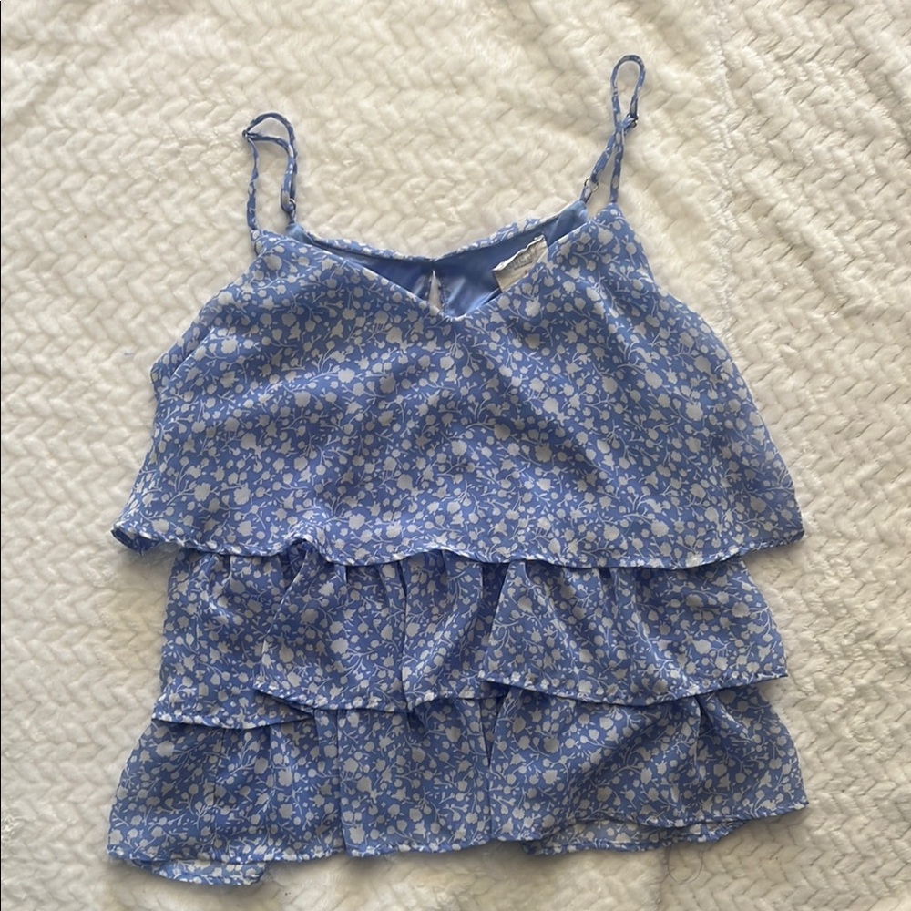 Sienna Sky Blue Floral Layered Blouse